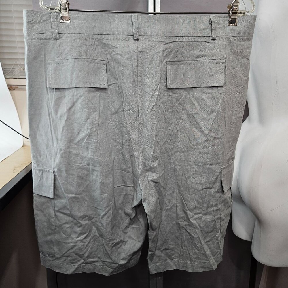 Womens Shorts Bermuda Walking Long 2X Plus Gray Grey Zipper Pockets Bottom - Picture 5 of 10